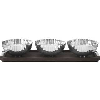 Georg Jensen - Bernadotte Bakke Med skåle - Serveringsbakker - Sigvard Bernadotte - Metal/Træ