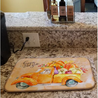 """" Caroline's Treasures CK2651DDM Fall Harvest Yellow Labrador Retriever Dish-Drying-Mats 14x21 Multicolor """"