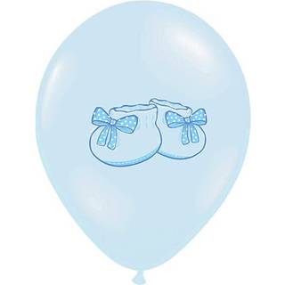 50 stk. Balloner pastel babyblå 30 cm - stærk kvalitet med sneaker dobbeltprint design