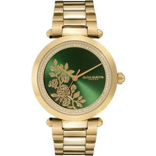 Olivia Burton Signature T-bar Floral Gold + Green Bracelet Watch