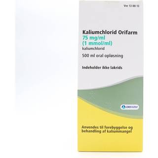 Kaliumchlorid "Orifarm" 75 mg/ml (Håndkøb, apoteksforbeholdt) 500 ml Oral opløsning + FRI FRAGT