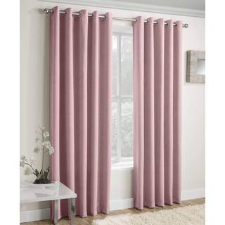 Enhanced Living Enhanced Living Blush Pink Vogue Ready Made Thermal Blackout Eyelet Curtains