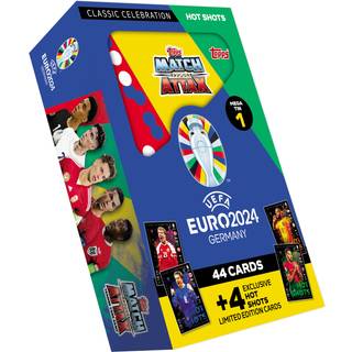 Topps Official Euro 2024 Match Attax - Mega Tin 1 - Hot Shots - Indeholder 44 Euro 2024 Match Attax Plus Cards 4 Limited Edition Hot Shots Exclus