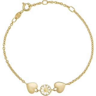 Lund Copenhagen marguerit armbånd - forgyldt/hvid - 90103019-M