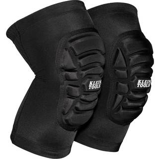 Klein Tools 60614 Knæbeskyttere: Letvægts polstrede, åndbar mesh på bagsiden, elastisk kant, skridsikker silikon, S/M, Sort