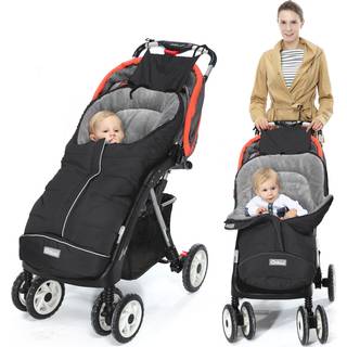 Orzbow varm bunting taske universal klapvogn sovepose koldt vejr vandt?t sm?b?rn fodmuff (sort stor)