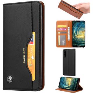 Huawei P20 auto-absorberende PU læder flip etui - Sort