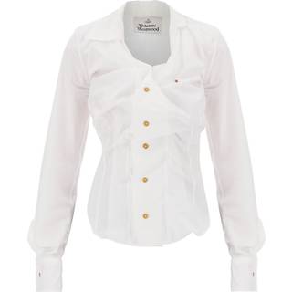 Vivienne Westwood Drunken gathered cotton poplin shirt - white - XXS