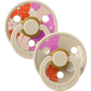BIBS Studio Colour Morning Bloom 2-pak Runde Latex-sutter Vanilla Mix  Vanilla Mix 0+ Months Latex Creme  0+ måneder  Unisex