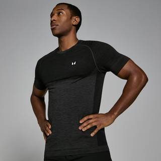 MP Seamless Short Sleeve T-Shirt til mænd – Black Marl - XL