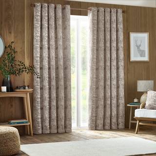 Furn Furn Taupe Winter Woods Chenille Eyelet Curtains