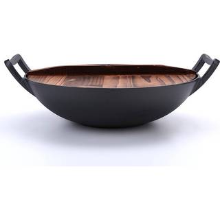 Haws wok i støbejern med trælåg Ø36 cm