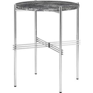 Gubi Ts Sidebord 40 Cm Poleret Stål / t Emperadormarmor - Sidebord & Aflastningsbord Emperador-marmor Grå - 10123090