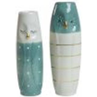 Vase Ugle 17 cm høj aqua & lys aqua