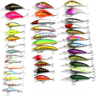37-pak fiskelokker wobler, Minnow mixed, Crankbait