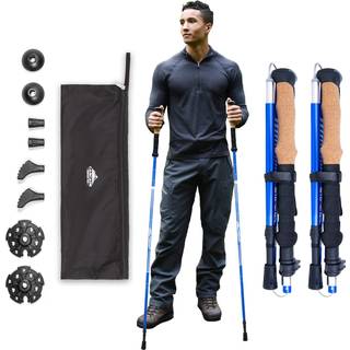 Cascade Mountain Tech Trekking Poles Blue Cork
