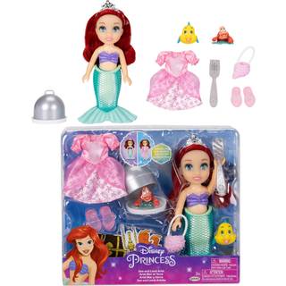 JAKKS Pacific Disney Princess 6 Inch Petite Doll med ekstra mode og tilbehør Sea to Land Ariel