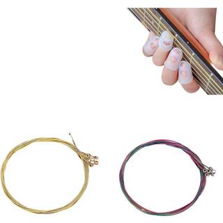 Guitarstrenge 2 x 6 stk med 4 fingerbeskyttere MultiColor