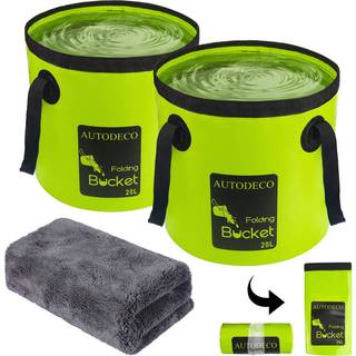 AUTODECO 2-pak sammenklappelig spand 5 gallon beholder sammenfoldelig vandspand B?rbar h?ndvask til udend?rs rejser Camping fiskeri Havearbejde B