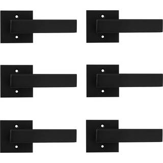 Probrico [pakke med 6] Dørhåndtag Dummy Lever Dørhåndtag til skabe French Doors Square Dummy Door Lever Ikke-drejning Enkelt side Træk med sort f