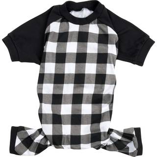 Leveret Hundepyjamas 100 % bomuld, sort og hvid plaid (st?rrelse X-Small)
