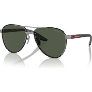 Prada Linea Rossa Mand PS 51YS 5AV50F Solbriller Metal Grå Grøn Pilot Normal