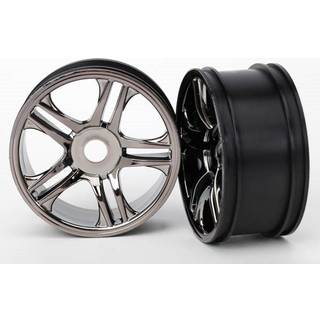 Traxxas 6478 Wheels, split-spoke (black chrome) (front) (2)