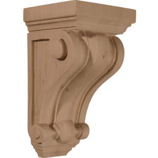 Ekena Millwork Corw04x04x07Dech Devon Traditional Wood Corbels 4 """" W x 4 """" D X 7 1/2 """" H Cherry