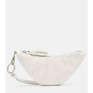 Lemaire Croissant leather coin purse with strap - white - One Size