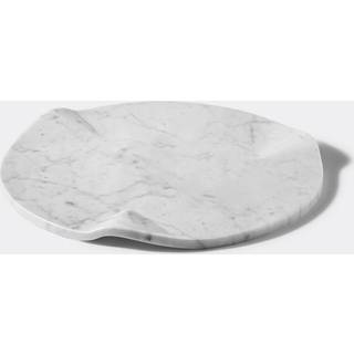 Marsotto Edizioni Serving And Trays - 'Telo' round tray in WHITE BIANCO CARRARA MARBLE