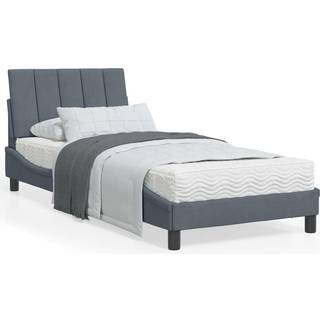 Sengeramme uden madras Mørkegrå 90x190 cm Fløjl
