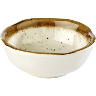 Skål, melamin, hvid-brunt stenlook, Ø8xH3 cm, 7 cl