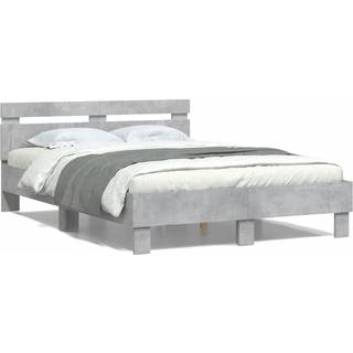 sengeramme med sengegavl og LED-lys 120x190 cm hvid