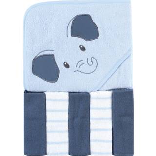 Hudson baby unisex baby h?tte h?ndkl?de og fem vaskeklud bl? elefant en st?rrelse