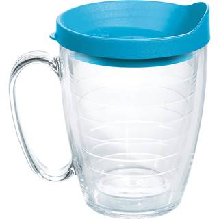 Tervis clear & farverig l?g lavet i USA dobbeltv?gget isoleret tumbler rejsekop holder drikkevarer koldt og varmt 16oz krus turkis l?g