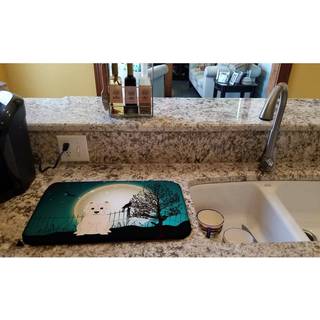 """" Caroline's Treasures Halloween Scary Westie Dish Drying Mat 14 X 21 """"