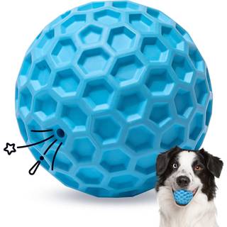 Nobleza Squeaky Dog Ball Holdbar Bouncy Floatable Dog Balls til Chewing and Teeth Cleaning Interactive Natural Rubber Lightweight Dog Toy Ball Fo