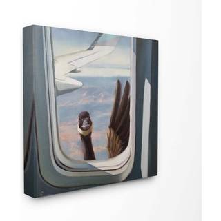 Stupell Home Decor Collection Hello From A Goose Airplane Window Scene Maleri Strækket lærred Wall Art 17x17 Multi-Color
