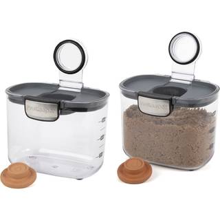 Progressiv international Prokeeper+ Clear Plastic Airtight Food Baker's Kitchen Storage Organization Container-d?se s?t med magnetisk tilbeh?r 2-