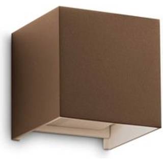 Ideal Lux udendørs væglampe Atom, brun, 10 cm, metal