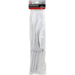 Chef Craft Select Plastske Sæt, 4 stk., 25,4–36,8 cm, BPA-fri hvide skeer til omrøring ved høj temperatur og opvaskemaskinesikker