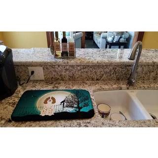 """" Caroline's Treasures Halloween Scary Russian Spaniel Dish Drying Mat 14 """" """" X 21 """" """" """"