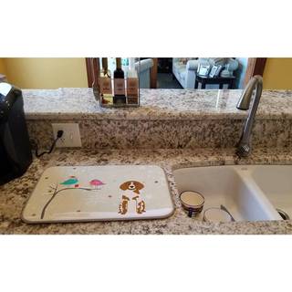 """" Carolines skatte julegaver mellem venner Brittany Spaniel Dish Drying Mat 14 """" """" X 21 """" """" """"