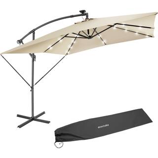 Parasol Sunna LED-solar med håndsving 2,5 x 2,5 m - beige
