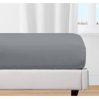 100% Organic Cotton California King Fitted Sheet Percale Weave Lightweight Tnug-Fit Crisp Cal King Fitted Sheet Around Elastic Deep Pocket (Dark