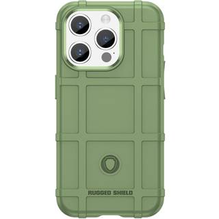 iPhone 15 Pro Rugged Shield Series Håndværker Bagside Cover - Grøn