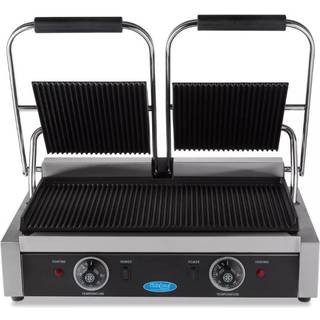 Kontaktgrill - Rillet - Dobbelt Grillplade - 2 x 22cm
