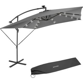 Parasol Sunna LED-solar med håndsving 2,5 x 2,5 m - lysegrå