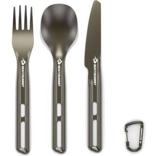 Sea To Summit Frontier Ul Cutlery Set - [3 Piece] Aluminium Hard Anodised Grey - Bestik