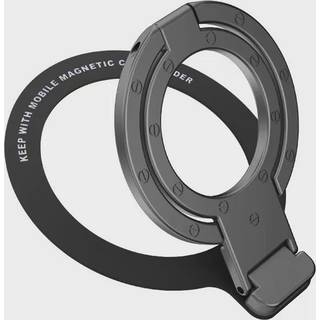 Magnetisk telefonstativ med dobbelte ringe til iPhone 12/13/14/15-serien Sort